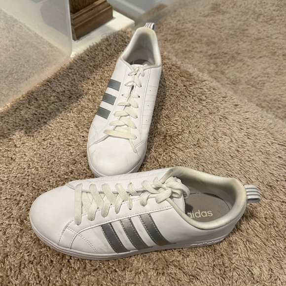 Silver and white Adidas - Picture 2 of 2